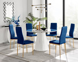 Palma White Marble Effect Round Dining Table & 6 Velvet Milan Gold Leg Chairs - Palma-120cm-marble-gloss-round-dining-table-6-navy-velvet-milan-chairs-set-gol.jpg