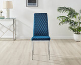 Carson White Marble Effect Dining Table & 4 Velvet Milan Chairs - Milan velvet Dining Chairs-navy (4).jpg