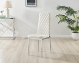 Lira 120cm Grey Metal Extending Dining Table & 6 Velvet Milan Chairs - Milan velvet Dining Chairs-cream (6).jpg