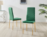 Lira 100cm Grey Metal Extending Dining Table & 4 Velvet Milan Gold Leg Chairs - Milan velvet Dining Chairs-green gold (6).jpg