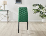 Seattle Glass Black Leg Square Dining Table & 4 Velvet Milan Black Leg Chairs - Milan velvet Dining Chairs-green black (3).jpg