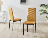 Seattle Glass Black Leg Square Dining Table & 4 Velvet Milan Black Leg Chairs - Milan velvet Dining Chairs-mustard black (2).jpg
