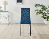 Seattle Glass Black Leg Square Dining Table & 4 Velvet Milan Black Leg Chairs - Milan velvet Dining Chairs-navy black (5).jpg