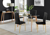 Malmo Glass and Wooden Leg Dining Table & 4 Velvet Milan Gold Leg Chairs - Malmo-retangle-glass-wood-table-4-blk-milan-velvet-gld-chair.jpg