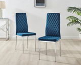 Arezzo Large Extending Dining Table and 6 Velvet Milan Chairs - Milan velvet Dining Chairs-navy (1).jpg