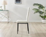 Adley Grey Concrete Effect Storage Dining Table & 4 Velvet Milan Black Leg Chairs - Milan velvet Dining Chairs-cream black (5).jpg