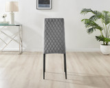 Arezzo Large Extending Dining Table and 8 Velvet Milan Black Leg Chairs - Milan velvet Dining Chairs grey black (2).jpg