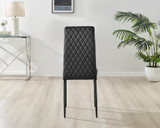 Arezzo Large Extending Dining Table and 8 Velvet Milan Black Leg Chairs - Milan velvet Dining Chairs black  black (3).jpg