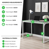 Kendrick Grey and White Office Desk - Kendrick Grey White 120 Infographic.png