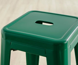 2x Colton Dark Green Metal 'Tolix' Style Bar Stools - Colton stools-Green-3.jpg