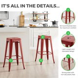 2x Colton Dark Green Metal 'Tolix' Style Bar Stools - Colton Bar Stool Details.png