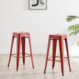 2x Colton Red Metal 'Tolix' Style Bar Stools - Colton stools-Red-2v.jpg
