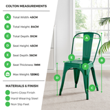 2x Colton Black 'Tolix' Style Metal Dining Chairs - Colton Dining Chair Infographic.png