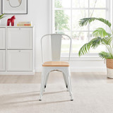 2x Colton White 'Tolix' Style Metal and Wood Dining Chairs - Colton-Dining-Chairs-Wood-White-3.jpg