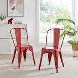 2x Colton Red 'Tolix' Style Metal Dining Chairs - Colton.Dining.Chairs.red-1v.jpg