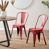 2x Colton Red 'Tolix' Style Metal Dining Chairs - Colton-Metal-Tolix-Red-Dining-Chairs-CROP.jpg
