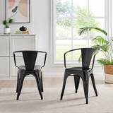 2x Colton Black 'Tolix' Style Metal Dining Chairs with Arms - Colton.Dining.Chairs.Armed.Black-2v.jpg