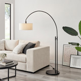 Lucinda White and Matte Black Arc Standing Floor Lamp - Lucinda standing.jpg