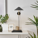 Poppy Wall Lamp Matte Black Shade with Brushed Brass - Poppy Wall Lamp-2.jpg
