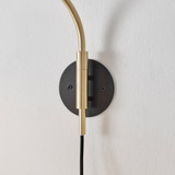 Poppy Wall Lamp Matte Black Shade with Brushed Brass - Poppy Wall Lamp-4.jpg