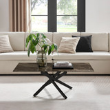 Leonardo Rectangle Brown/Grey Marble Glass & Black Coffee Table - Leo-Marble-BLK-Leg-Coffee-Table-grey-1.jpg