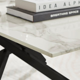 Leonardo Rectangular White Marble Glass and Black Coffee Table - Leo-Marble-BLK-Leg-Coffee-Table-white-4 .jpg