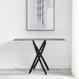 Leonardo Brown/Grey Marble Glass and Black Console Table  - Leo-Marble-BLK-Leg-Console-Table-grey-3.jpg