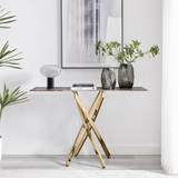 Leonardo Glass Marble Effect Top Gold Legs Console Table  - Leo-Marble-GLD-Leg-Console-Table-grey-2.jpg