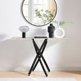 Leonardo White Marble Glass and Black Console Table  - Leo-Marble-BLK-Leg-Console-Table-white-2.jpg