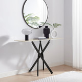 Leonardo White Marble Glass and Black Console Table  - Leo-Marble-BLK-Leg-Console-Table-white-1.jpg