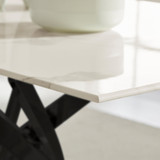 Leonardo Rectangular White Marble Glass and Black Metal 6 Seater Dining Table - Leo-Marble-BLK-Leg-dininig -Table-6-Seat-white-4.jpg