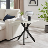 Leonardo Square White Marble Glass and Black Side Table  - Leo-Marble-BLK-Leg-Side-Table-white-2 .jpg