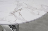 Novara Round Side Table White Glass Marble Effect Top Silver Legs - Novara-side-table-white-marble-chrome-leg-3.jpg