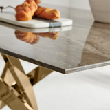 Leonardo Rectangle Brown/Grey Marble Glass & Gold Metal 6 Seat Dining Table - Leo-Marble-GLD-Leg-dininig Table-6-Seat-grey-4.jpg