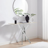 Leonardo White Marble Glass and Silver Console Table  - Leo-Marble-SIL-Leg-Console-Table-white-1.jpg Leonardo White Marble Glass and Silver Console Table  - Leo-Marble-SIL-Leg-Console-Table-white-1.jpg