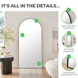 Ottilie Black Large Full Length Arch Mirror - Ottilie-mirror-Info.png