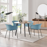 Koko Oak Effect Round Dining Table & 4 Harper Black Leg Chairs - koko-oak-round-dining-table-4-blue-plastic-harper-black-chairs-set.jpg