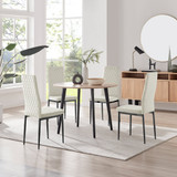 Koko Oak Effect Round Dining Table & 4 Velvet Milan Black Leg Chairs - koko-oak-round-dining-table-4-cream-velvet-milan-black-chairs-set.jpg