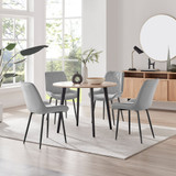 Koko Oak Effect Round Dining Table & 4 Pesaro Black Leg Chairs - koko-oak-round-dining-table-4-grey-velvet-pesaro-black-chairs-set.jpg