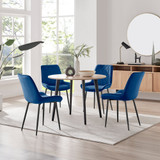 Koko Oak Effect Round Dining Table & 4 Pesaro Black Leg Chairs - koko-oak-round-dining-table-4-navy-velvet-pesaro-black-chairs-set.jpg