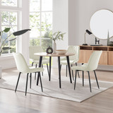 Koko Oak Effect Round Dining Table & 4 Pesaro Black Leg Chairs - koko-oak-round-dining-table-4-cream-velvet-pesaro-black-chairs-set.jpg