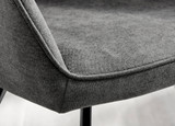 Koko Oak Effect Round Dining Table & 4 Falun Black Leg Chairs - Falun-Dark Grey-Fabric-black-Leg-Dining-Chair-6.jpg