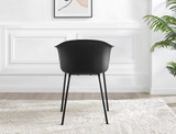 Koko Walnut Effect Round Dining Table & 4 Harper Black Leg Chairs - Harper Black-4.jpg