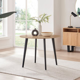 Koko Oak Effect Round Dining Table & 4 Corona Black Leg Chairs - koko-oak-modern-round-dining-table-1.jpg