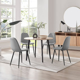 Koko Oak Effect Round Dining Table & 4 Corona Black Leg Chairs - koko-oak-round-dining-table-4-grey-leather-corona-black-chairs-set.jpg