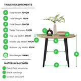 Koko Oak Effect Round Dining Table & 4 Corona Black Leg Chairs - Koko Oak Infographic.png