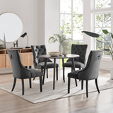 Koko Walnut Effect Round Dining Table & 4 Belgravia Black Leg Chairs - koko-walnut-round-dining-table-4-black-velvet-belgravia-chairs-set.jpg