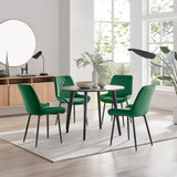 Koko Walnut Effect Round Dining Table & 4 Pesaro Black Leg Chairs - koko-walnut-round-dining-table-4-green-velvet-pesaro-black-chairs-set.jpg