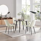 Koko Walnut Effect Round Dining Table & 4 Pesaro Black Leg Chairs - koko-walnut-round-dining-table-4-cream-velvet-pesaro-black-chairs-set.jpg