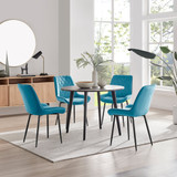 Koko Walnut Effect Round Dining Table & 4 Pesaro Black Leg Chairs - koko-walnut-round-dining-table-4-blue-velvet-pesaro-black-chairs-set.jpg